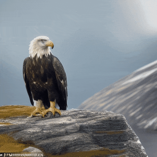 White-Tailed Eagle perched atop a towering cliff in a Norwegian fjord, its keen eyes scanning the vast expanse of the Arctic landscape.